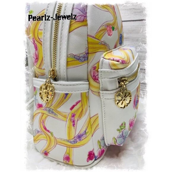 Danielle Nicole Disney Tangled Rapunzel Flowing Hair Mini Backpack BoxLunch NWT - Picture 3 of 6